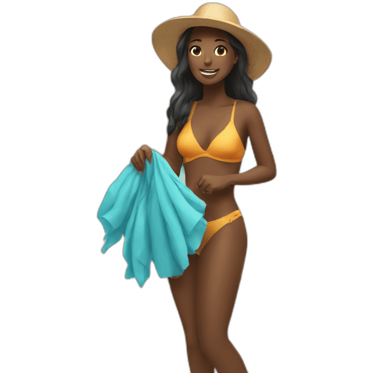 woman at beach emoji