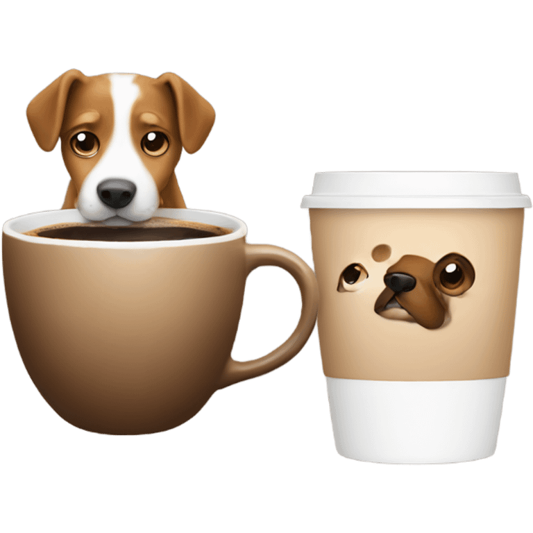 cooffe and dog emoji