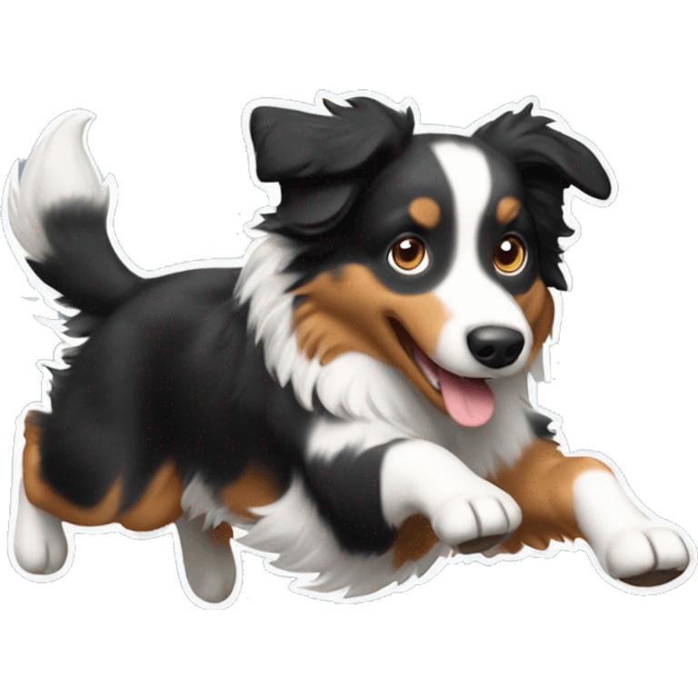 Australian shepherd jumping anvil emoji