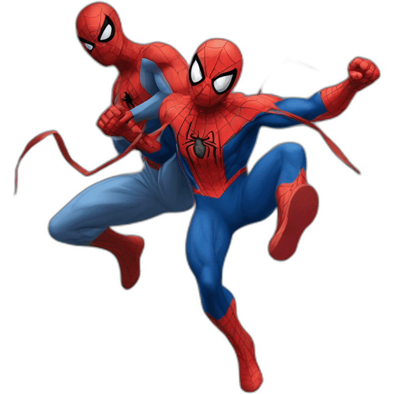 Spider-Man fighting a dude emoji