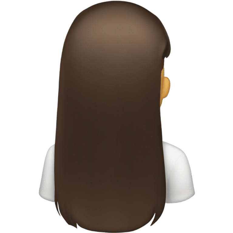 back of hair, long straight brown emoji