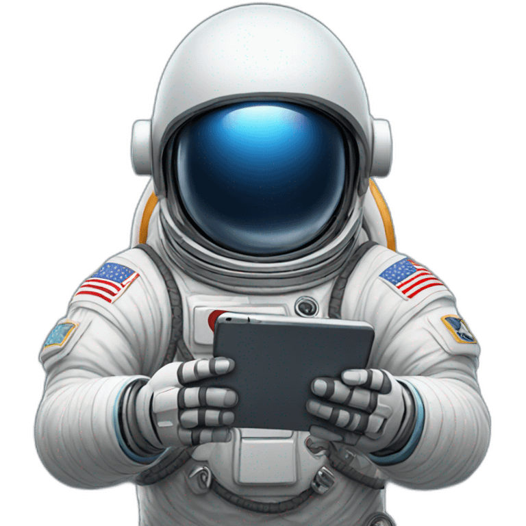 Astronaut playing game on phone emoji