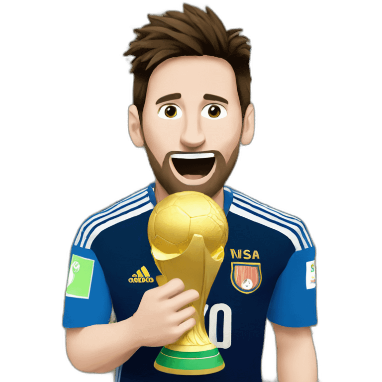 messi winning the world cup emoji