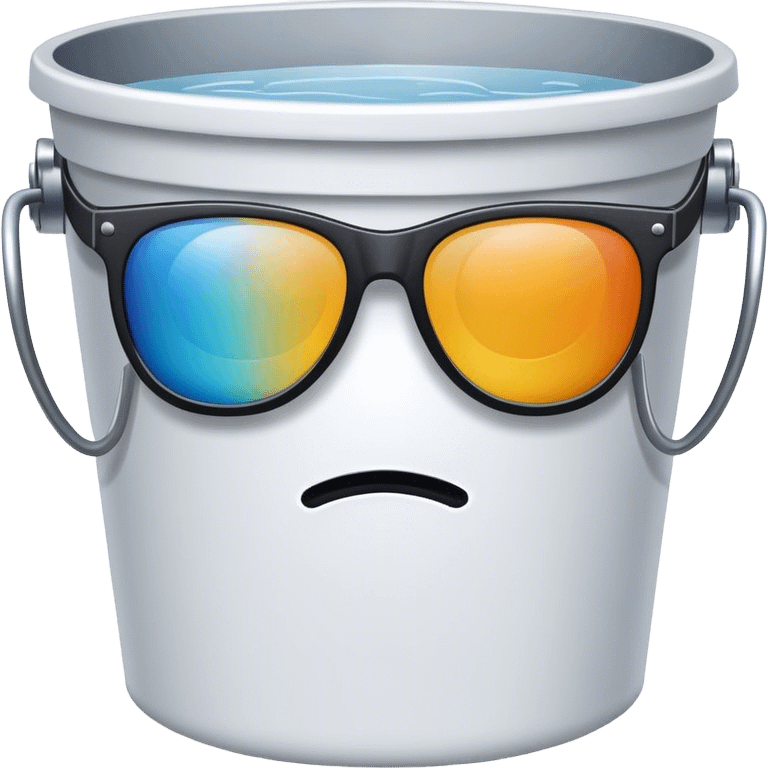 sad bucket with sunglasses emoji