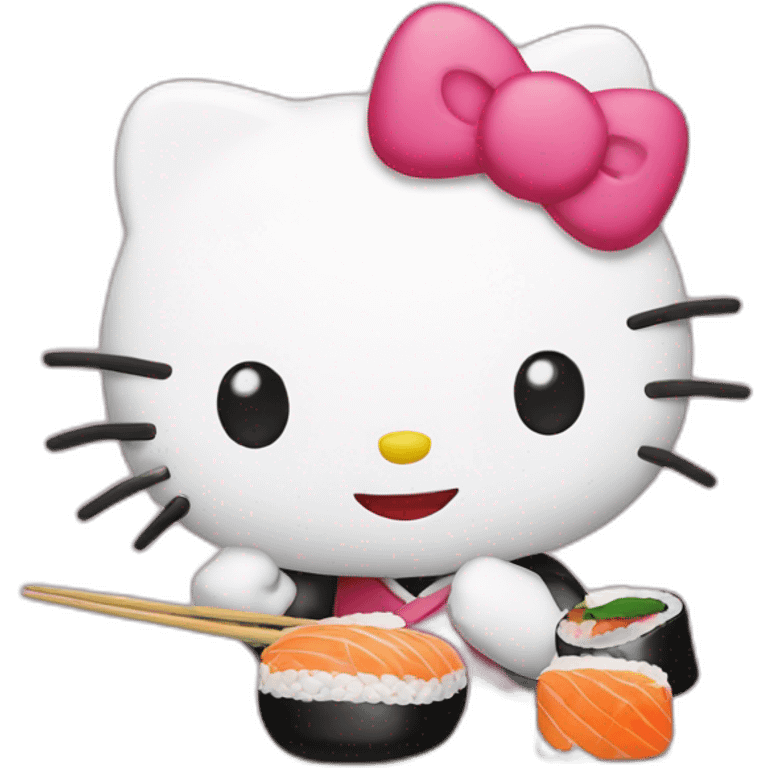 Hello kitty eat sushi  emoji