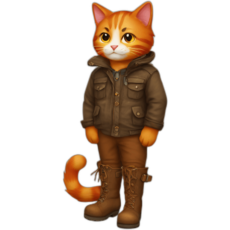 red cat in boots emoji