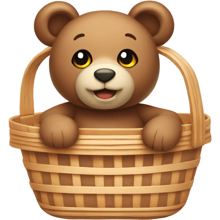 Teddy bear in picnic basket  emoji