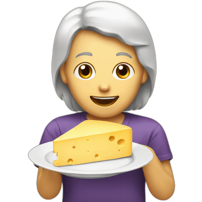 person eating cheese emoji