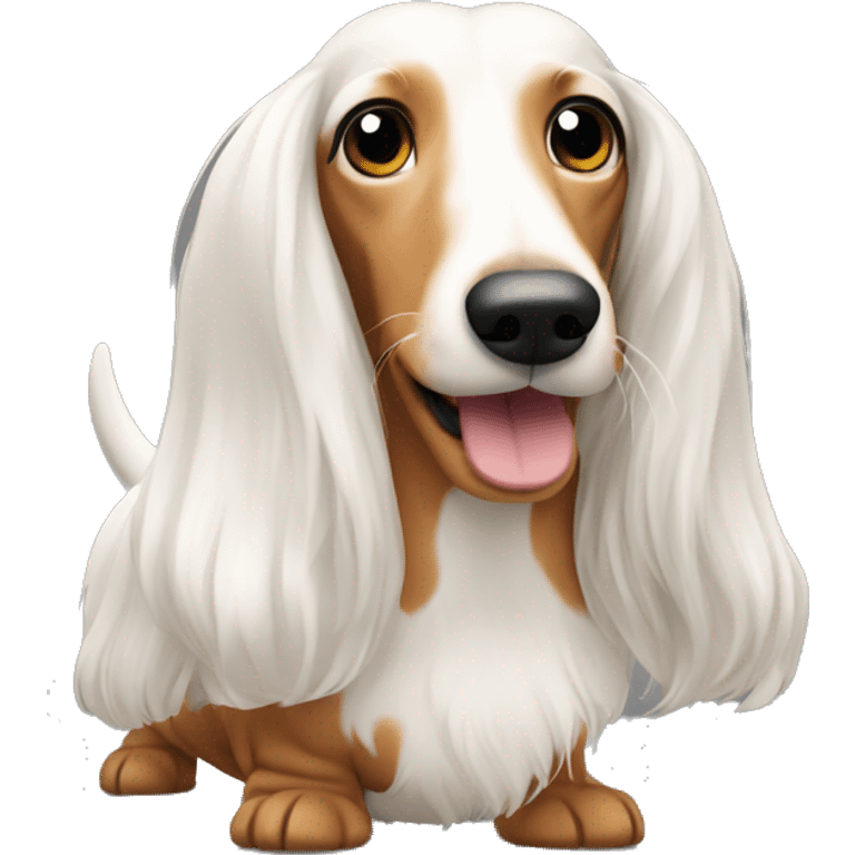 White long haired wiener dog emoji