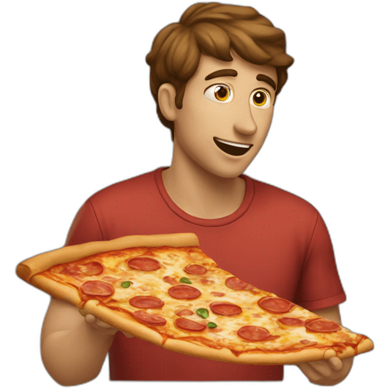 A guy eating pizza emoji