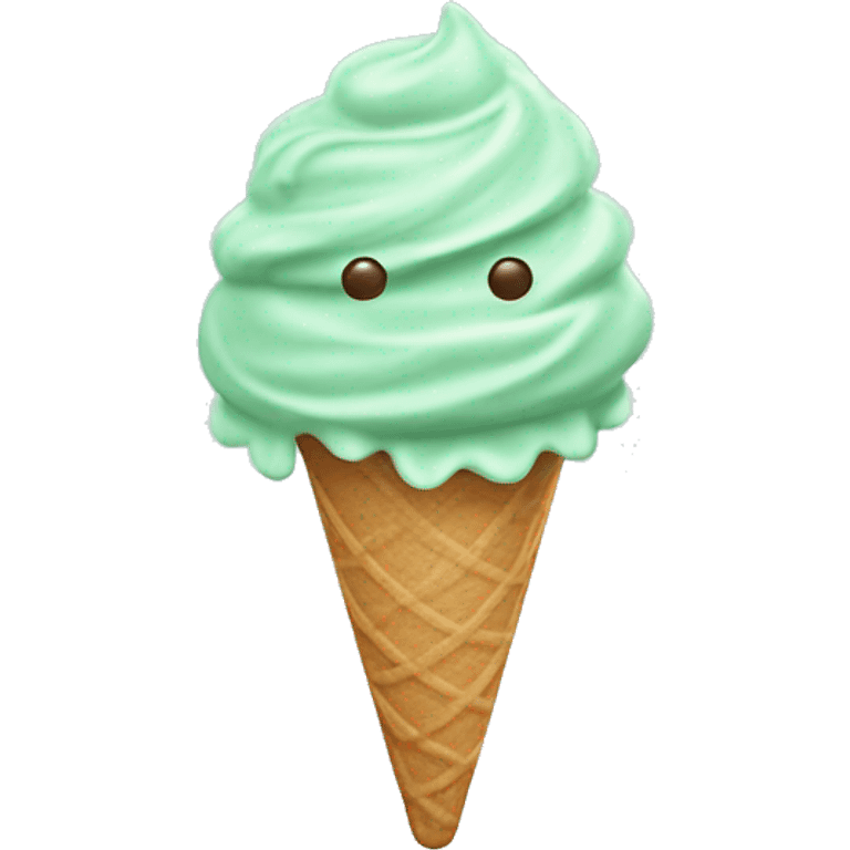 Mint choc ice cream emoji