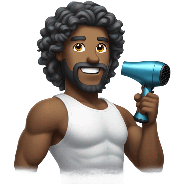 Male god using a hair dryer  emoji