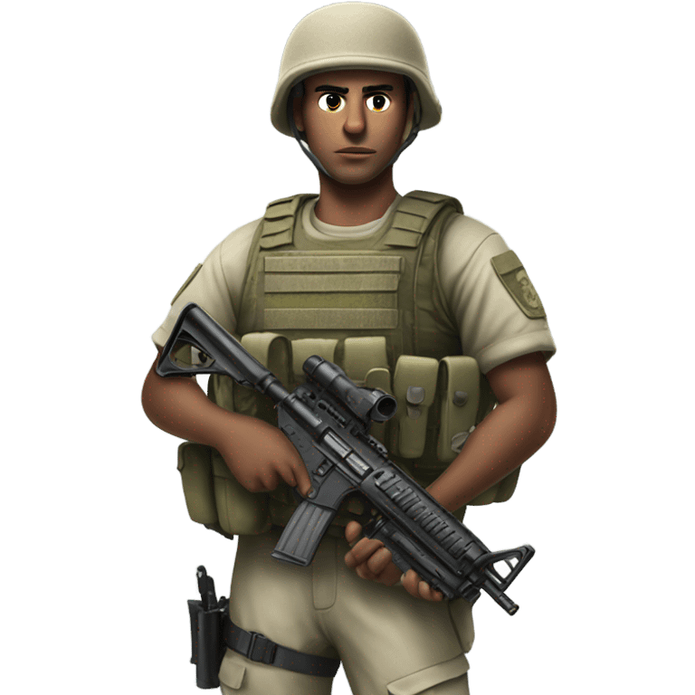 idf soldier photorealistic serious emoji