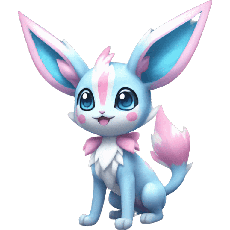 Kawaii Sylveon-Glaceon-Vaporeon-Espeon-Pokémon full body emoji