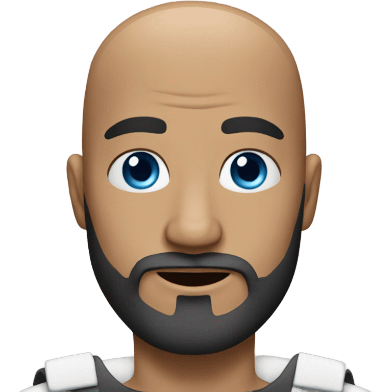 Bald guy with beard and blue eyes emoji