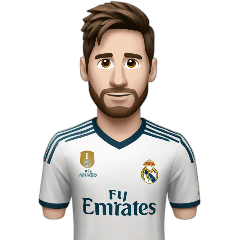 messi with real madrid jersey emoji