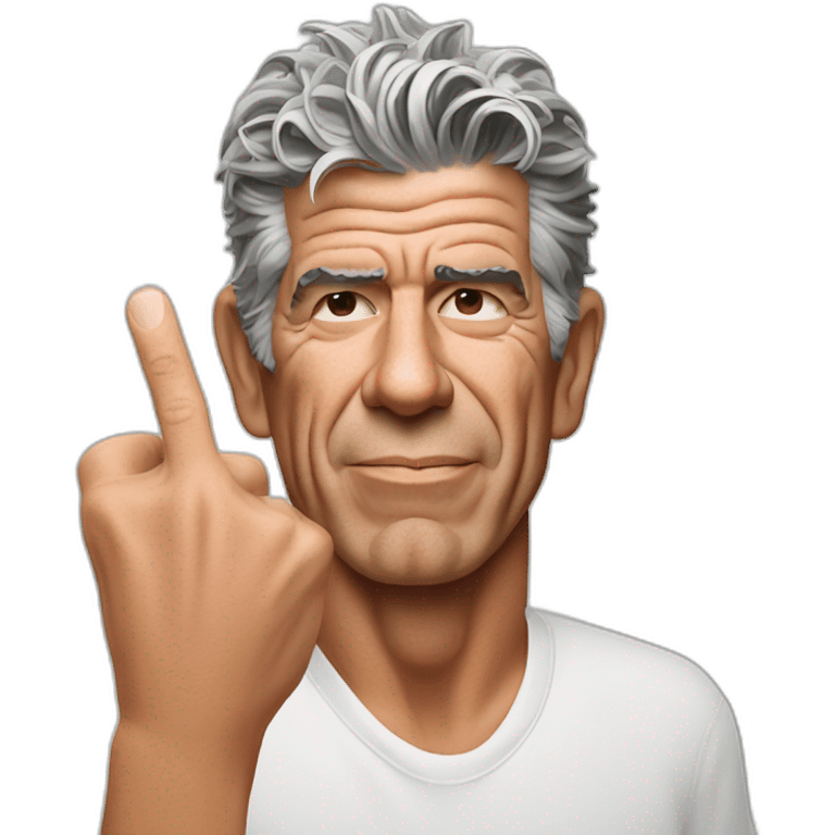 Anthony Bourdain middle finger emoji