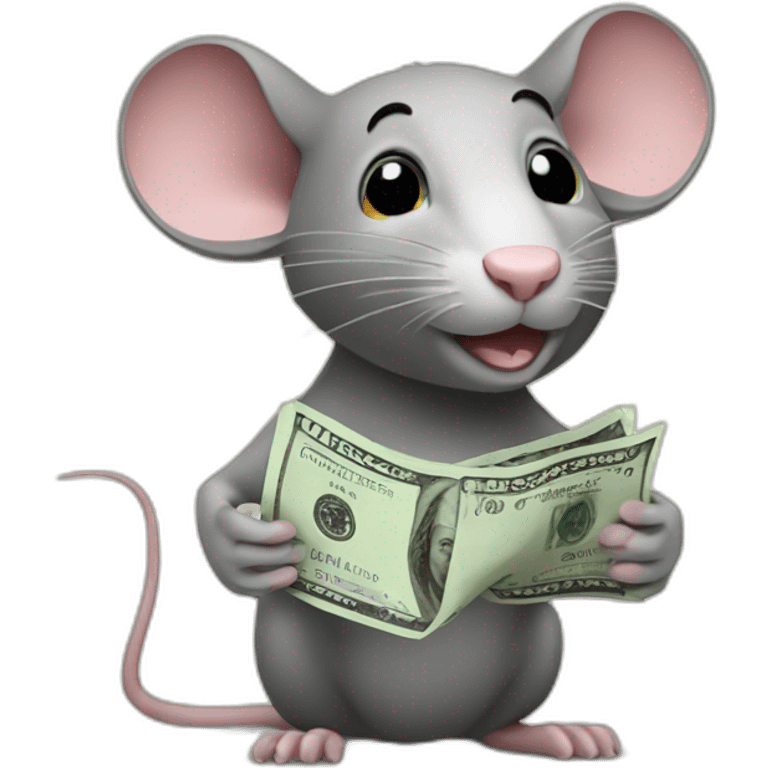 Rat with bills emoji