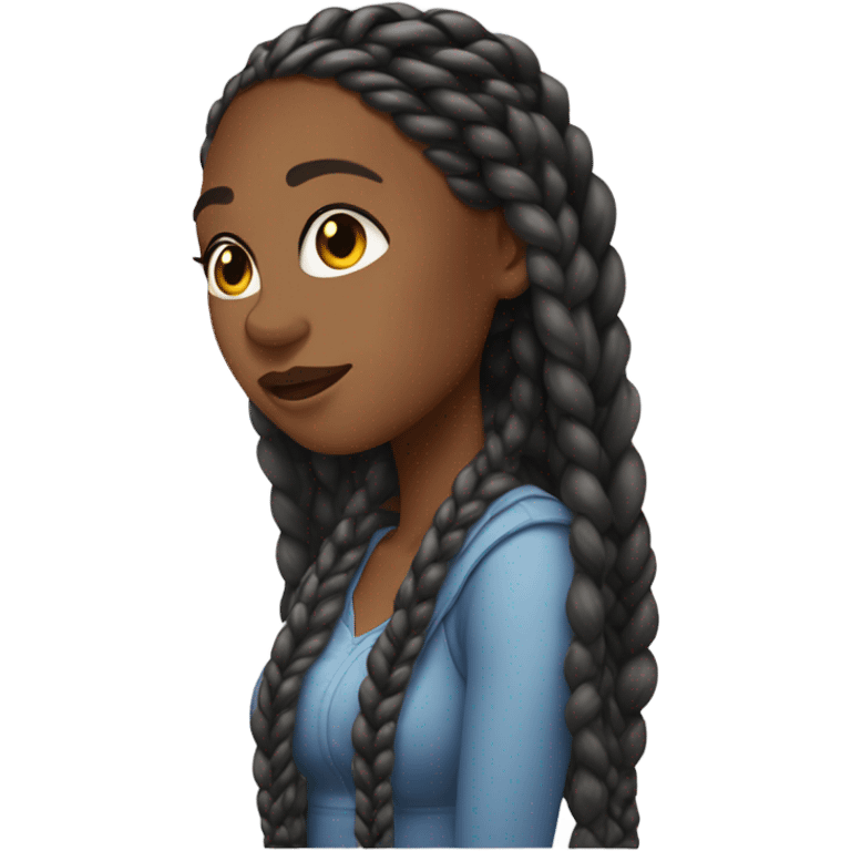 black woman with box braids emoji