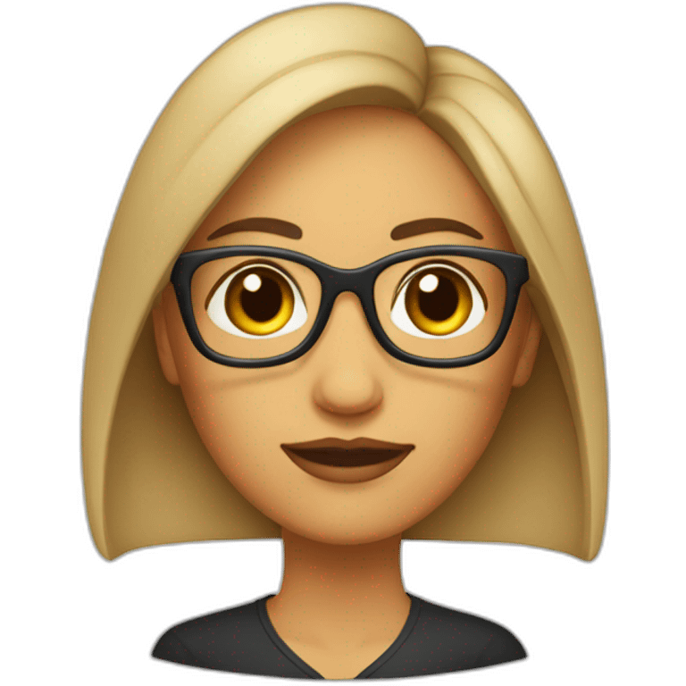 Mujer con lentes y pelo crespo y piel clara emoji