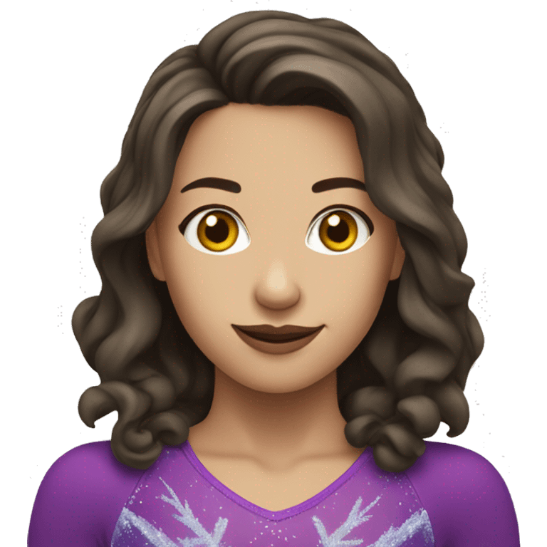 beautiful brunette figure skater emoji