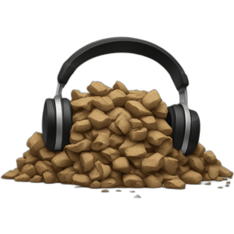 pile of shit listening to music emoji