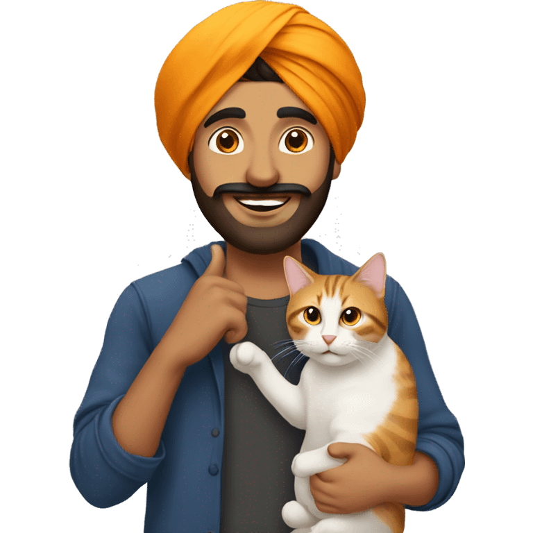 punjabi guy with cat emoji