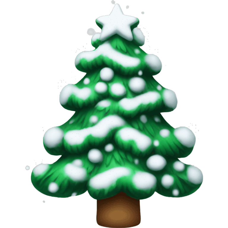 christmas tree with snow emoji