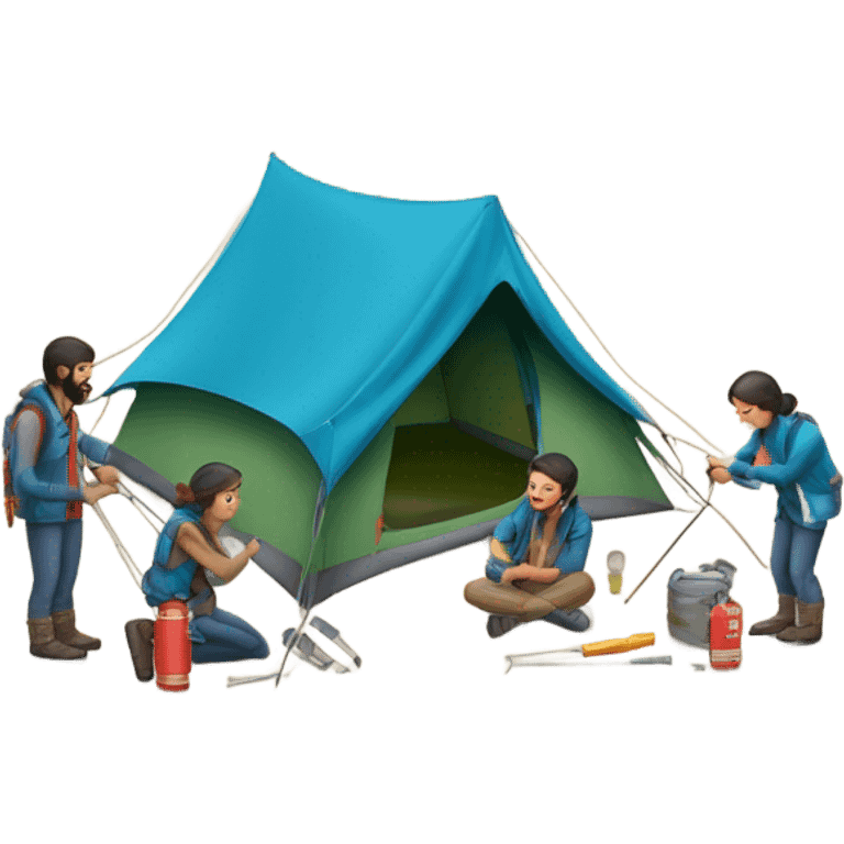 pitching a tent emoji