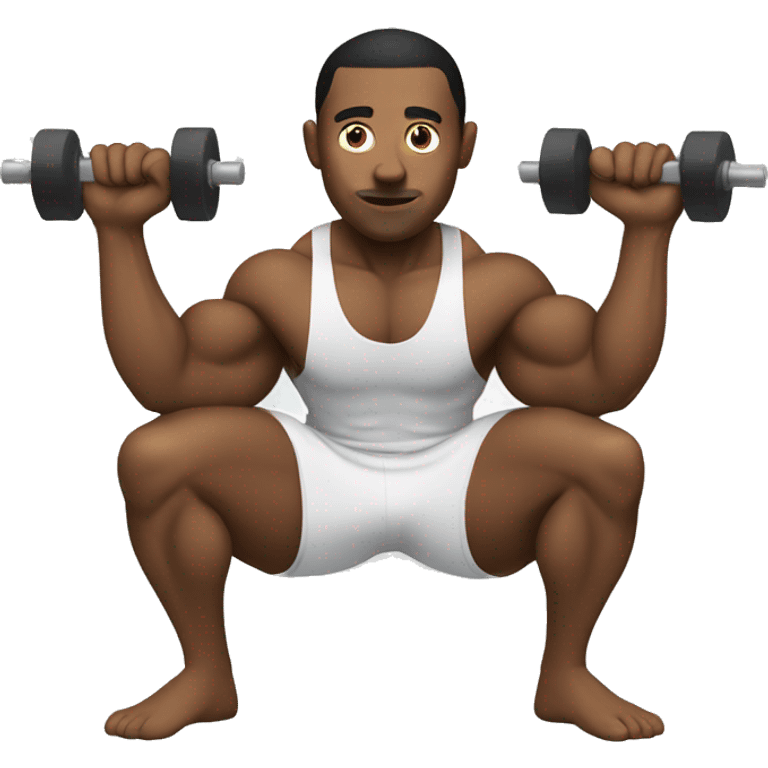 a man doing squat (gym) emoji