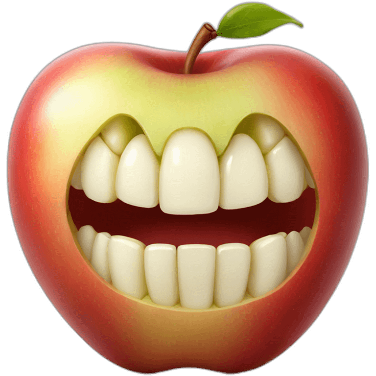 apple with human teeth emoji