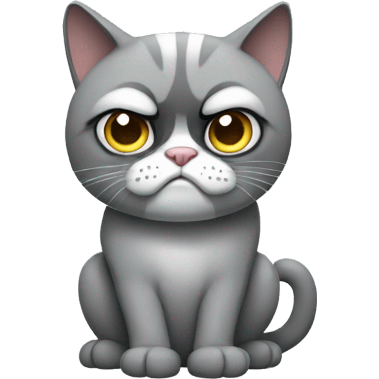 Grey grumpy cat emoji