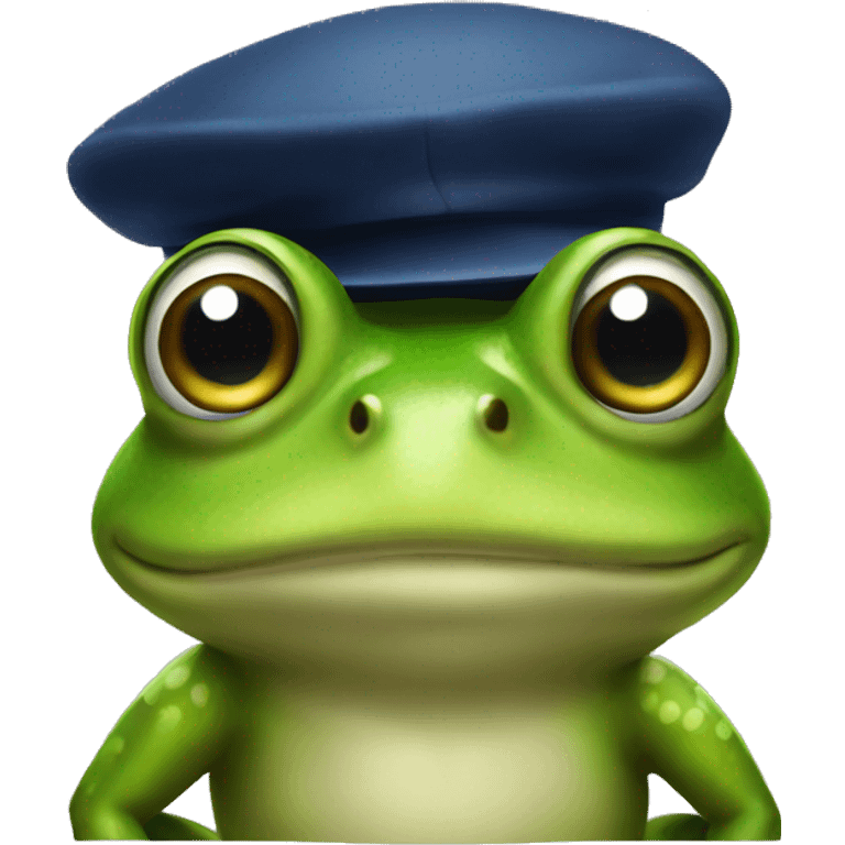 Frog with a cap nyc  emoji