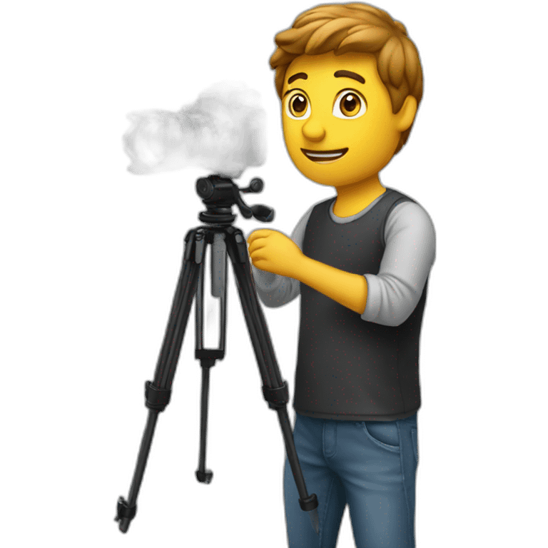 Cinematographer setting up a camera emoji