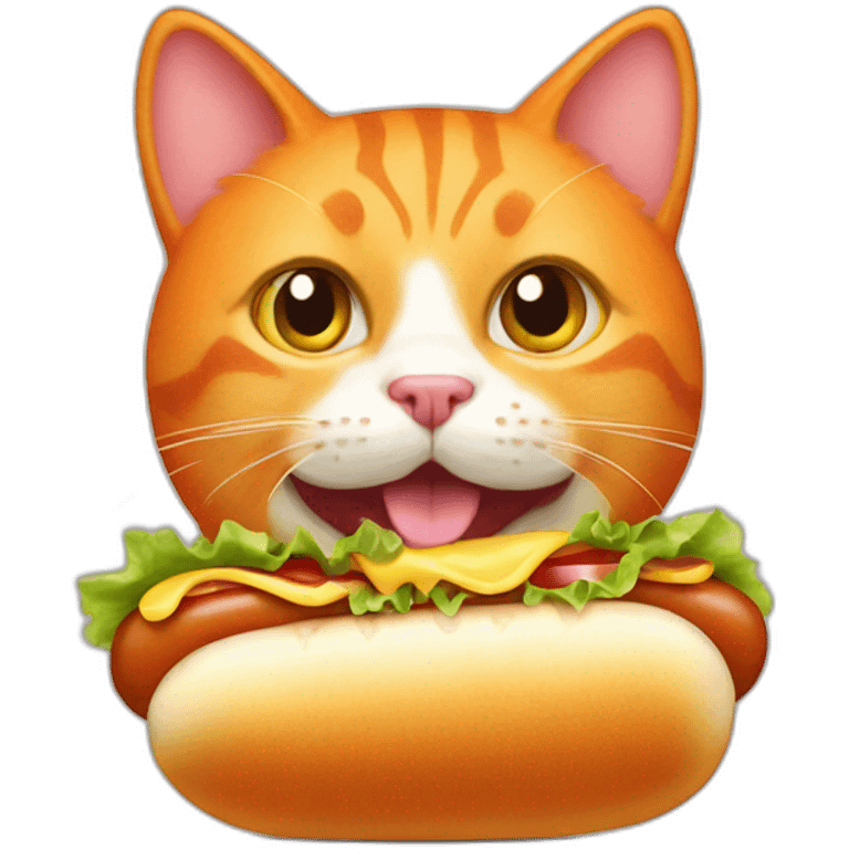 Orange cat rating hotdog emoji