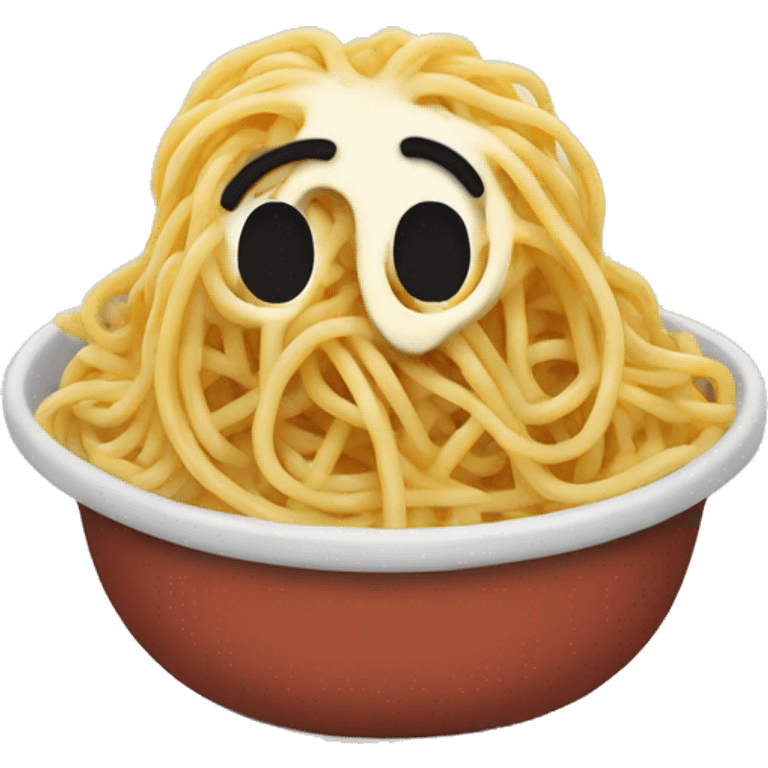 Spaghetti with ghost like cheese on it emoji