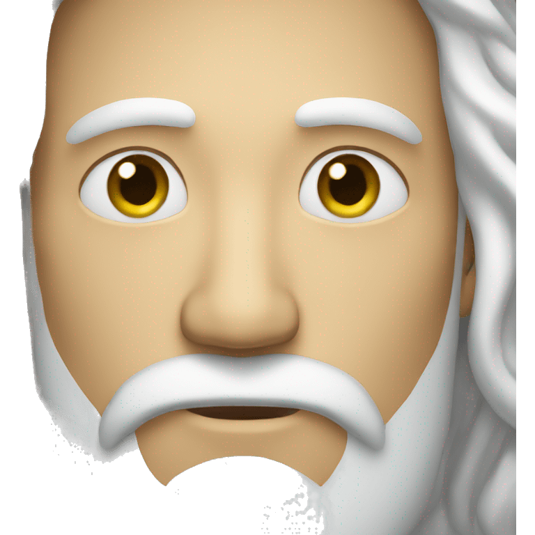 a man with white hair and a beard staring emoji