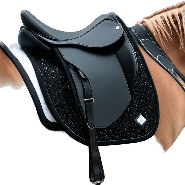 Saddle pad dressage color black with sparkle  emoji