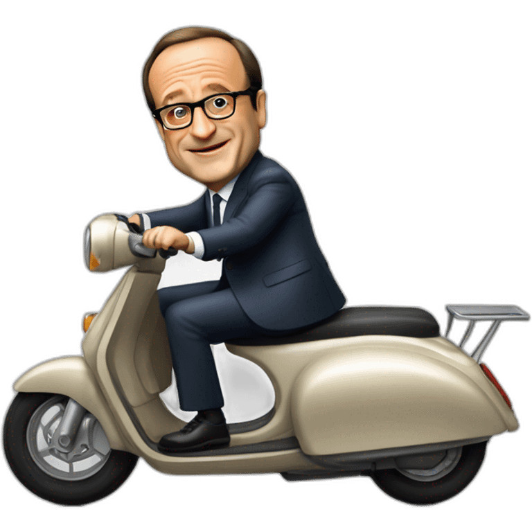 francois hollande sur un scooter emoji