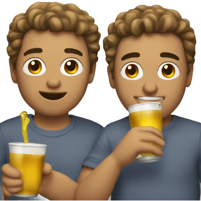 Two guys drinking emoji