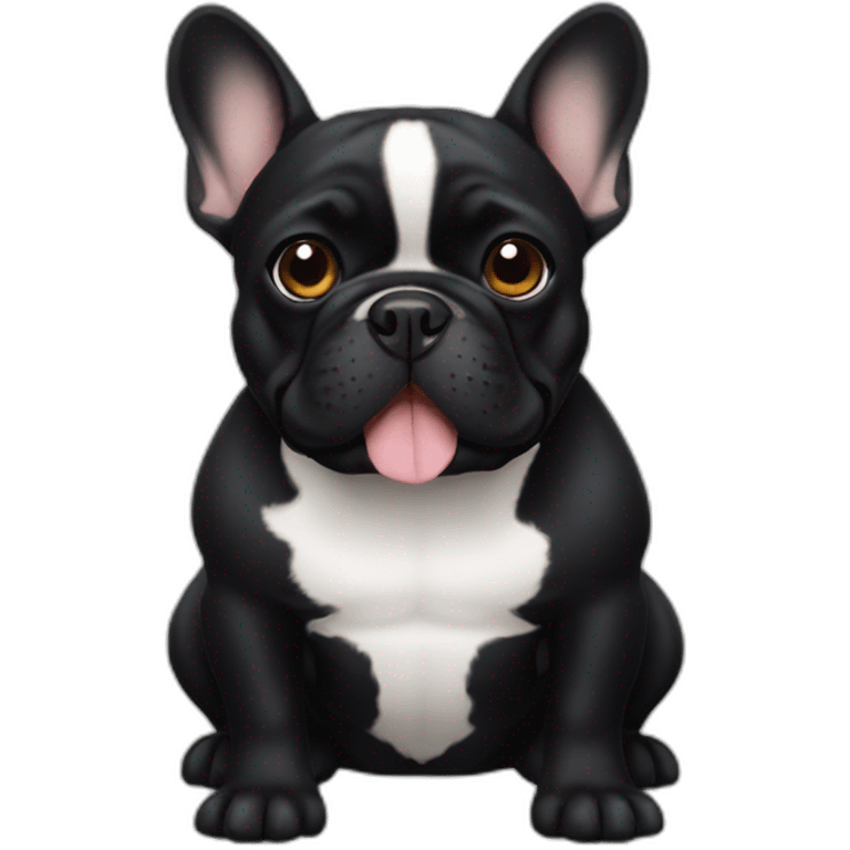 all black french bulldog emoji