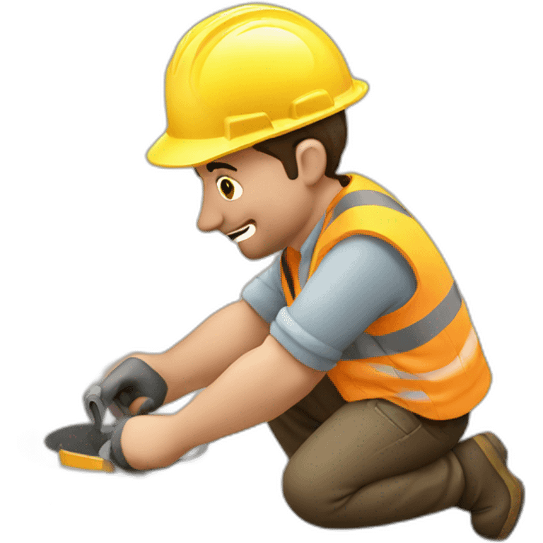 builder fixing a hole emoji