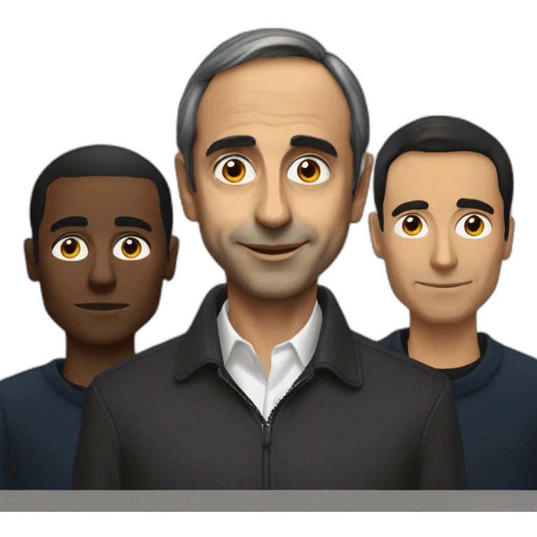 Eric Zemmour with black men emoji