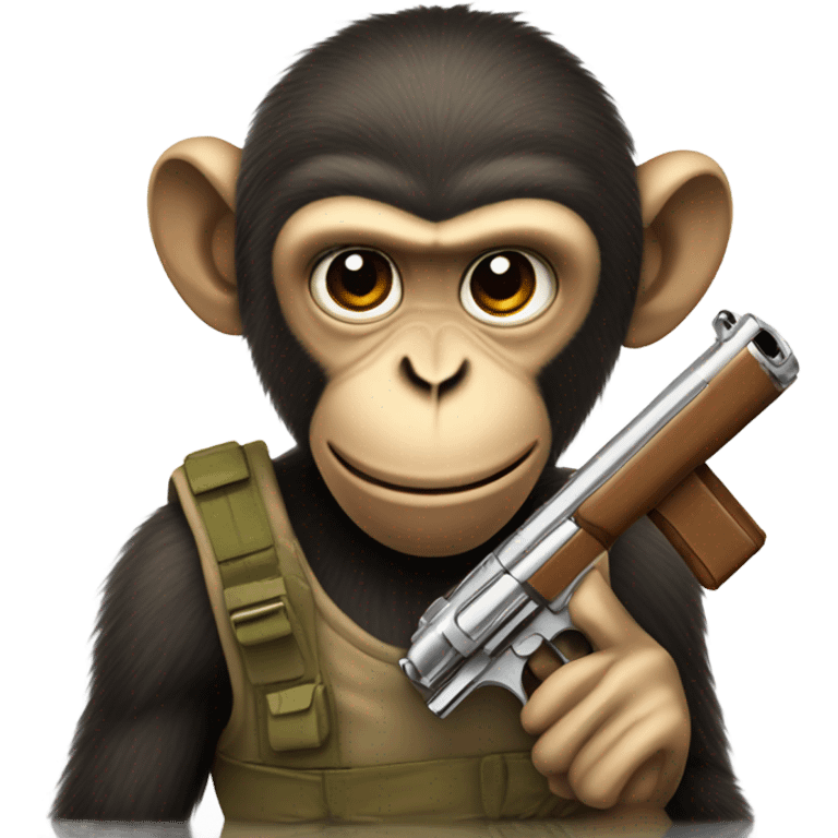 a monkey with gun  emoji