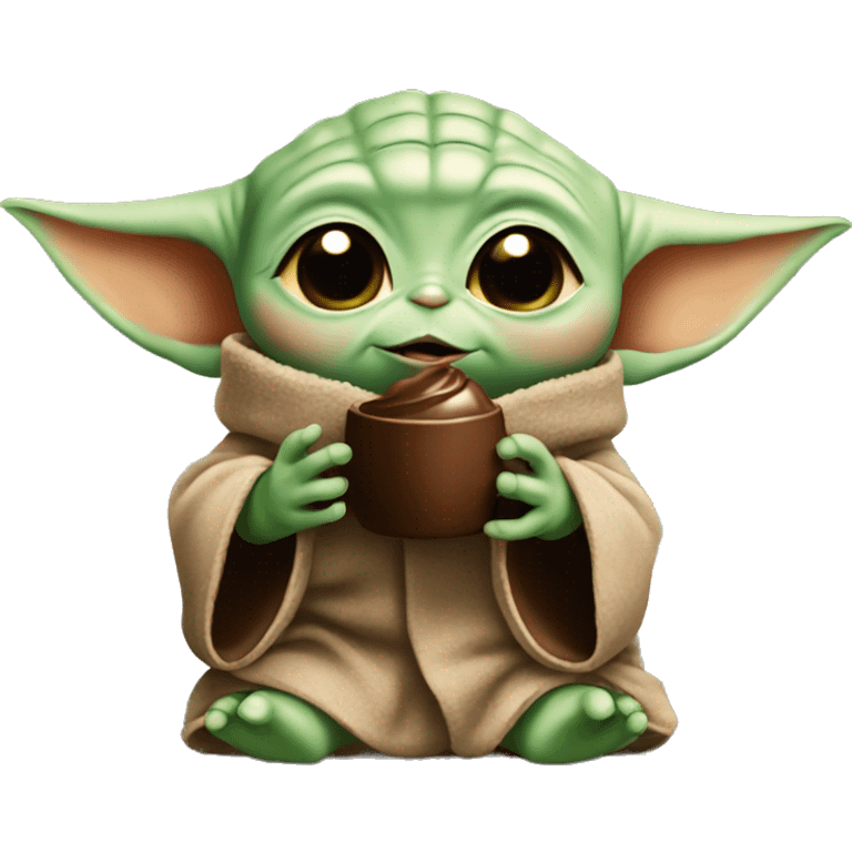 baby yoda eat chocolate  emoji