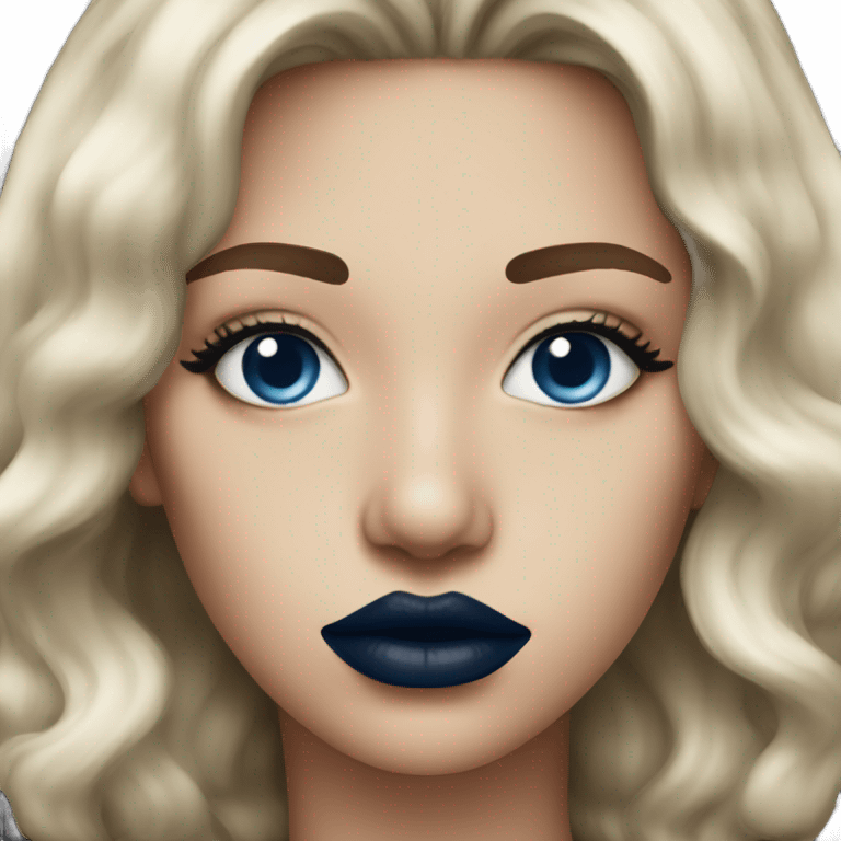 realistic dark blue lips emoji