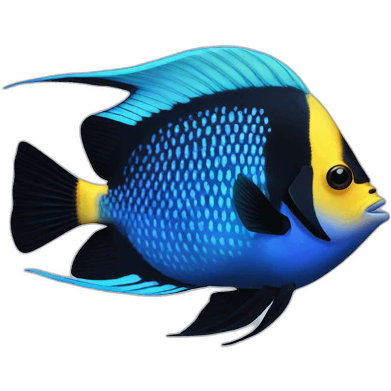 Blue-Black angelfish emoji