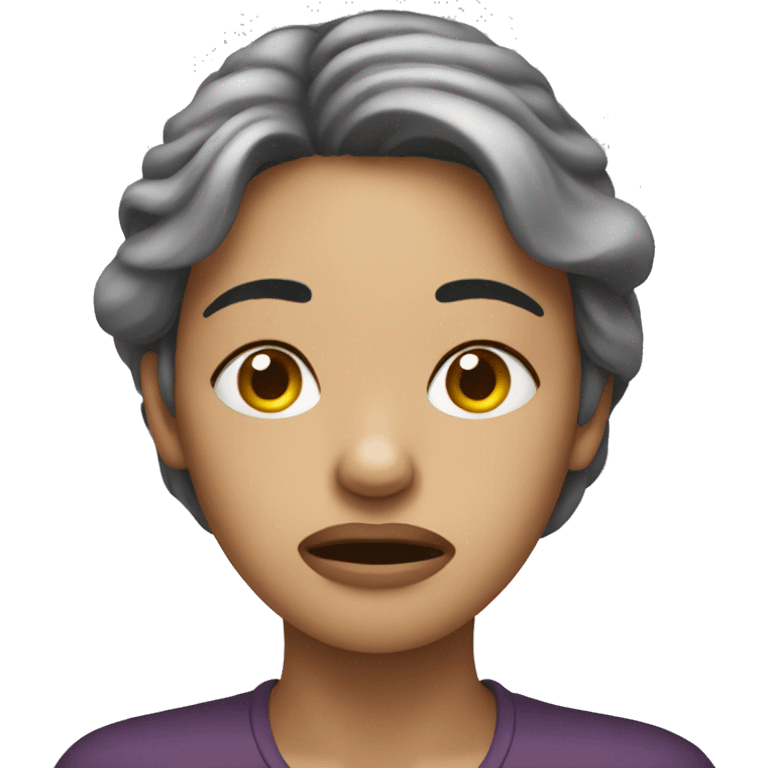 A woman feeling sick emoji