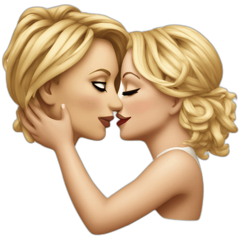 Britney Spears and Madonna Kiss emoji