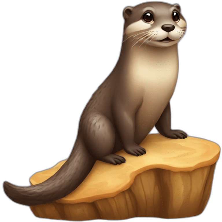 Loutre sur une tortu emoji